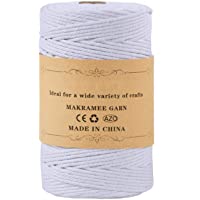 HUTHIM Hilo Macrame 3mm x 200m- Cuerda Macrame de Algodón Suave de 4 Hilos- Usado Para Tapiz Macrame- Macrame Cortinas…